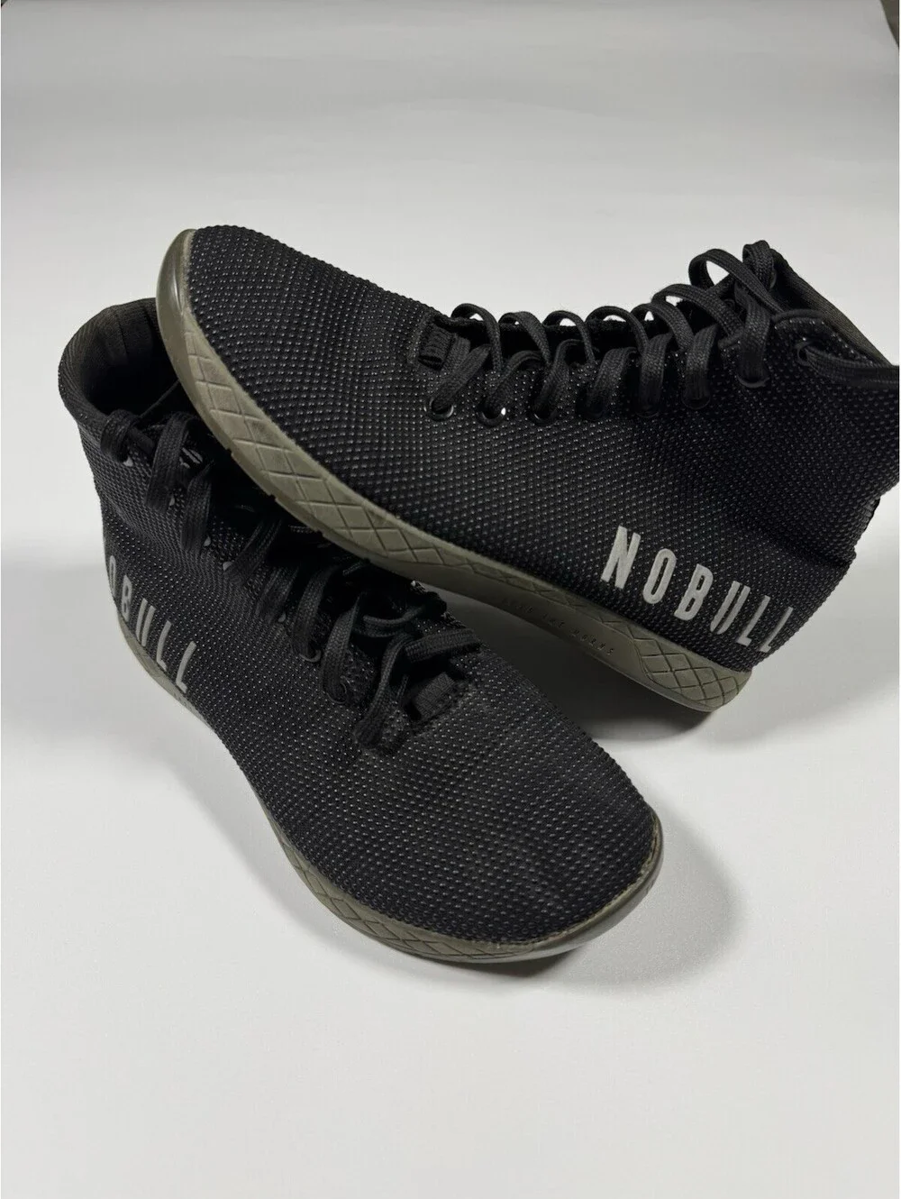 NOBULL High Top Trainer Shoes Black SuperFabric CrossFit Gym Men’s 7 Women’s 8.5